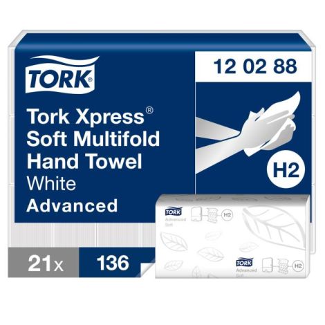 Papírové utěrky skládané 2-vrstv. TORK Advanced interfold H2 (21bal.) 