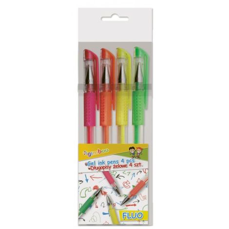Gelová pera Gimboo 0,5mm fluorescenční barvy, 4 ks 