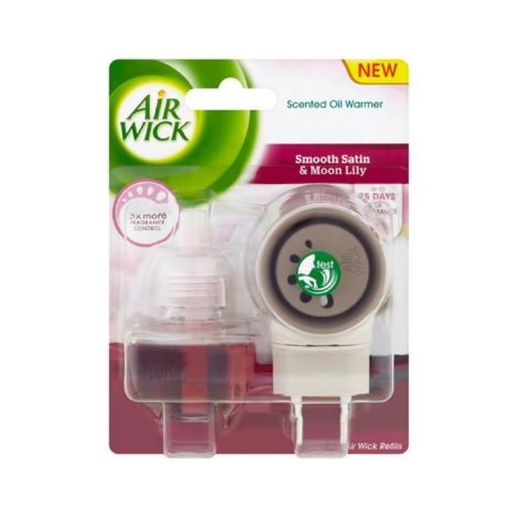 Air Wick elektrický osvěžovač + náplň 19 ml Jemný satén a měsíční lilie 19 ml 