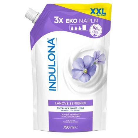 Tekuté mýdlo INDULONA náhradní náplň 750 ml Lněné semínko 