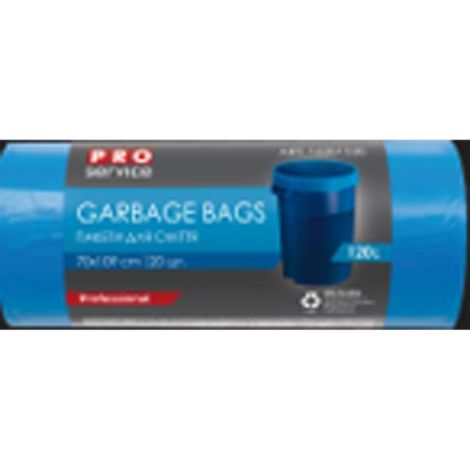 Pytle na odpadky 70x109, LDPE, 120 ℓ, 21 mic, 20 ks modré 