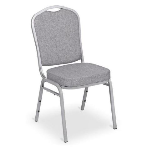 Banketová židle Silver Smooth, stříbrný rám, látka šedá 