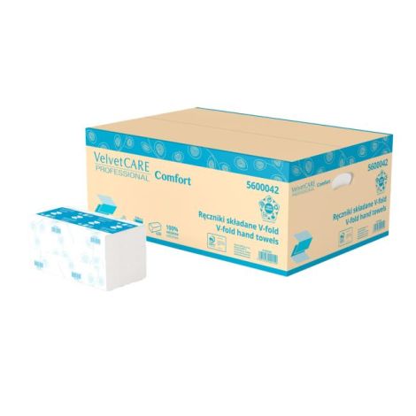 Papírové utěrky skládané ZZ V-fold 2-vrstvé bílé 23x23cm (20bal.) 
