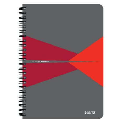 Blok Leitz Office Card A5 90 listů linkovaný červený 