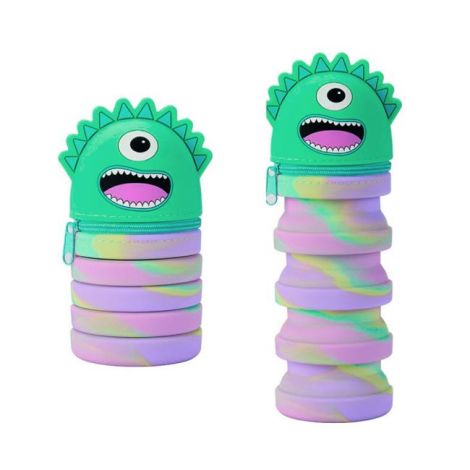 Penál KEYROAD stojící silikonový Monster, mix barev 