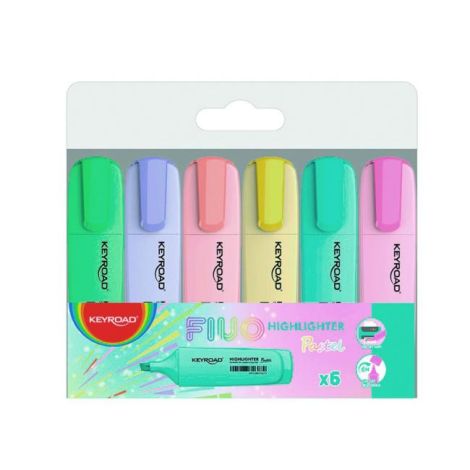 Sada zvýrazňovačů KEYROAD Pastel, 6 ks 