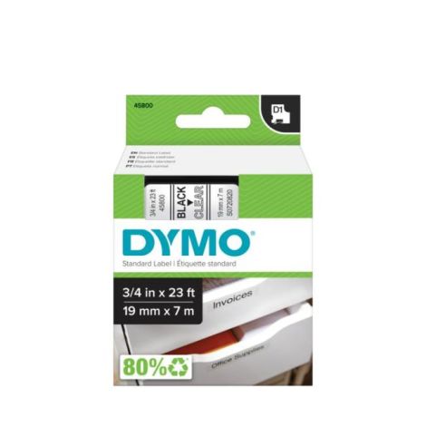 Samolepící páska Dymo D1 19 mm čirá/černá 