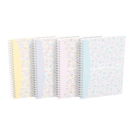 Blok Oxford Floral, A5, 60 listů, linkovaný, mix barev 