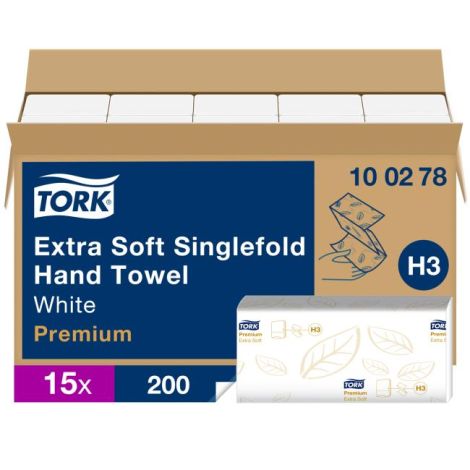 Papírové utěrky extra jemné ZZ/C 2-vrstv. TORK Singlefold bílé H3 (15bal.) 
