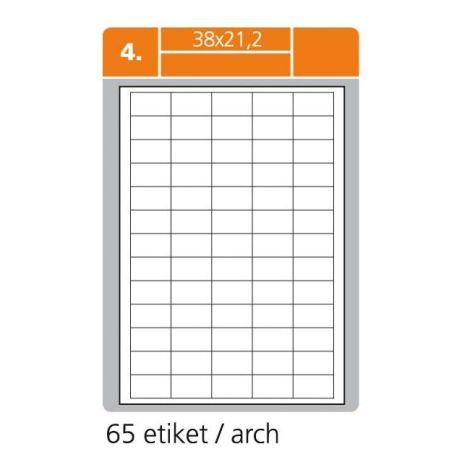Etikety PRINT A4 38x21,2mm bílé 100 archů 