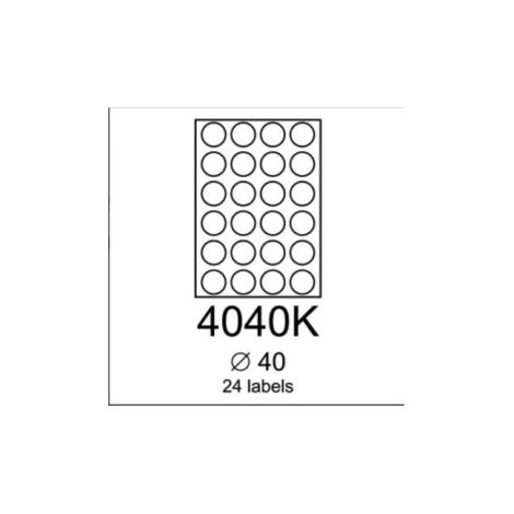 Etikety Rayfilm 40mm kruhové oranžové fluorescentní R01334040KA, 100 archů 