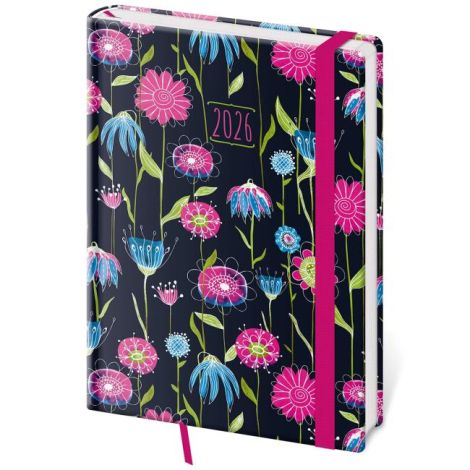 Diář Vario denní A5 14,3x20,5 cm s gumičkou Fragrance 2026 