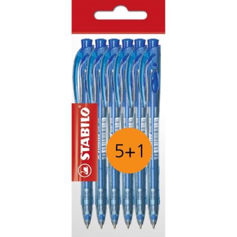 Kuličkové pero STABILO Liner 308 modré 5+1 