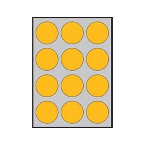 Etikety kruhové barevné průměr 60 mm APLI A4 20 archů fluo oranžové 