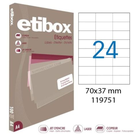 Etikety univerzální 70x37mm Etibox A4 100 archů 