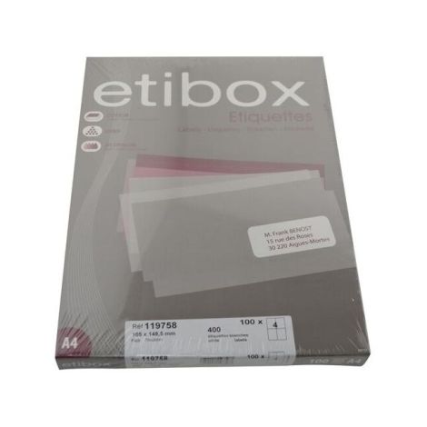 Etikety univerzální 105x148,5mm Etibox A4 100 archů 