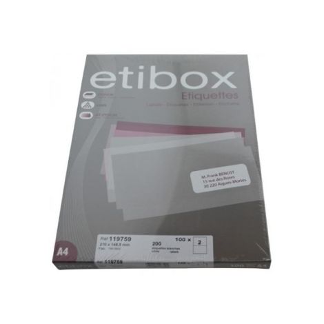Etikety univerzální 210x148,5mm Etibox A4 100 archů 