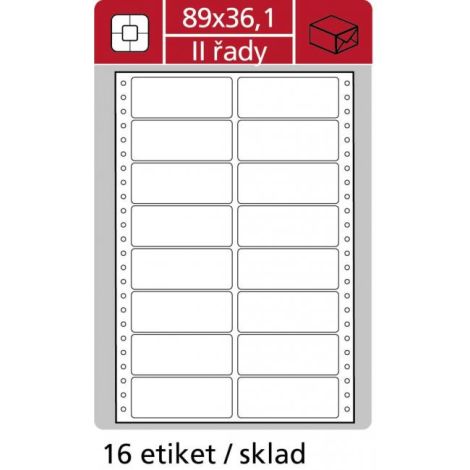 Etikety tabelační 89x36,1mm APLI 2 řadové 