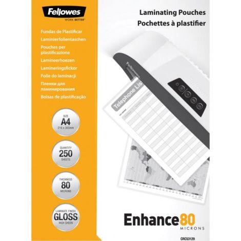 Laminovací fólie Fellowes 216x303 80mic 250ks 
