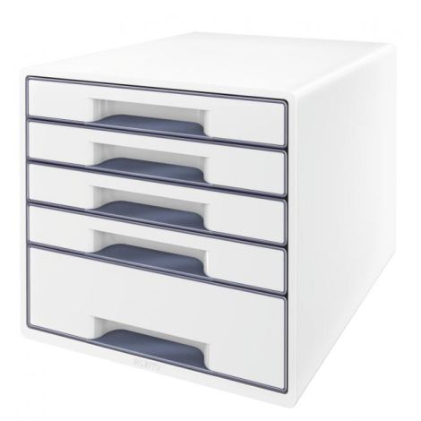 Zásuvkový box Leitz WOW s 5 zásuvkami šedý