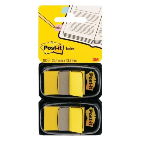 Záložky Post-it Index široké 25,4x43,2 žlutá 2ks 