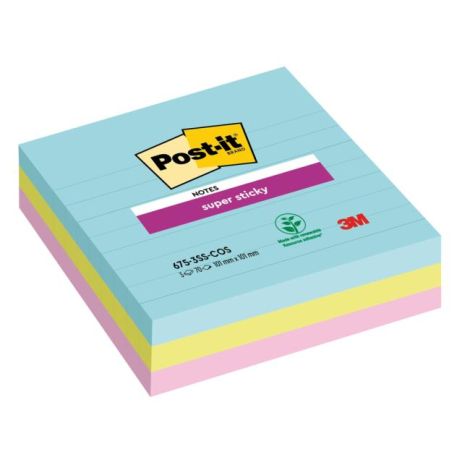 Samolepící bloček Post-it Super Sticky COSMIC, velikost 101x101 mm, 3 bločky po 70 lístků 