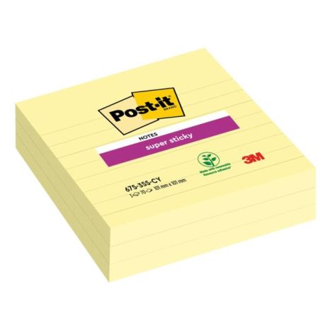 Samolepící bloček Post-it Super Sticky 101x101 žlutý linka 
