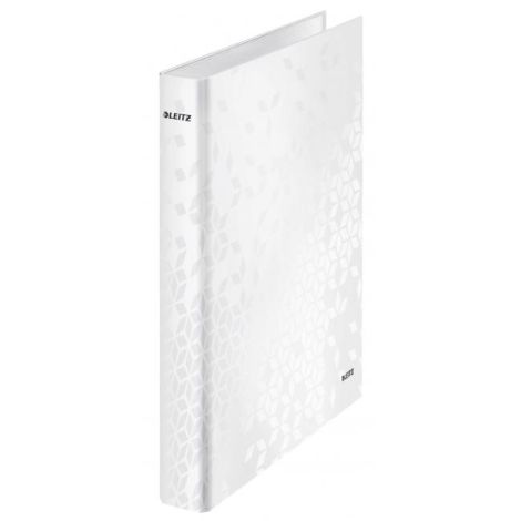 Pořadač 2-kroužkový Leitz WOW laminovaný povrch 4cm perleťově bílý 