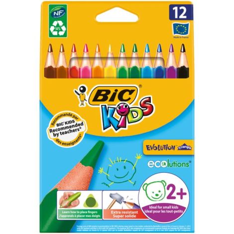Barvičky BIC trojhranné odolné vůči lámání 12ks 