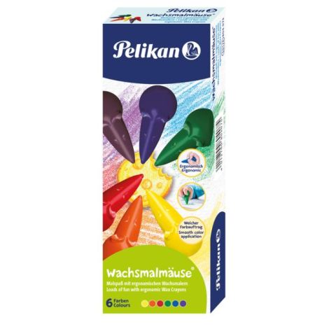 Voskové pastelky Pelikan Myška 6 ks v krabičce