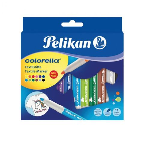 Sada popisovačů na textil Pelikan Colorella 12 barev