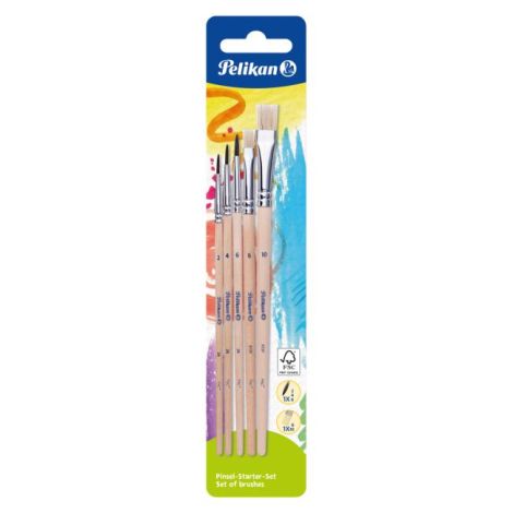 Sada štětců Pelikan kulaté Starter-Set 5 ks blistr 
