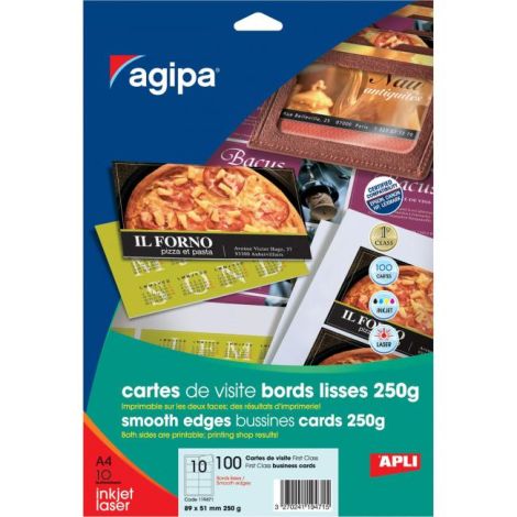 Vizitkový papír, 89x51mm, FirstClass, Agipa, A4, 250g, 10 listů