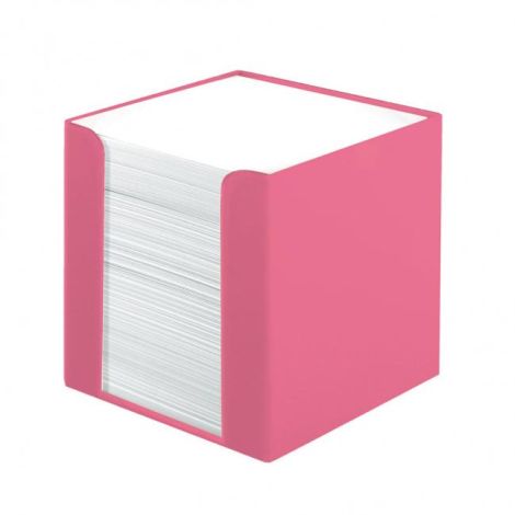 Poznámkový bloček kostka nelepená Herlitz Color Blocking 90x90x90mm indonéská růžová