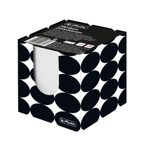 Blok kostka nelepená Herlitz Just Black 90x90x90mm kartonová krabička
