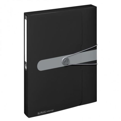 Plastový box s gumičkou Herlitz Easy Orga A4 PP černý 