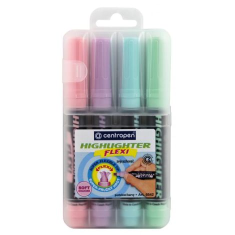 Sada zvýrazňovačů Centropen 8542 Flexi Soft 4f 