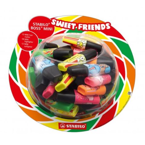 Sada zvýrazňovačů STABILO Boss Sweet Friends friend v plastové dóze