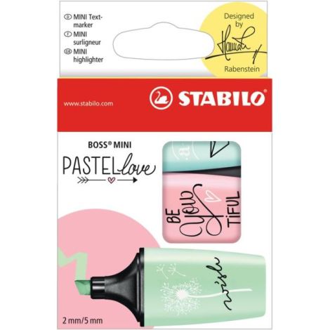 Sada zvýrazňovačů STABILO BOSS mini pastel sada 3 ks