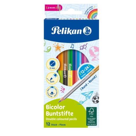 Barvičky Pelikan Bicolor 12 ks 24 barev