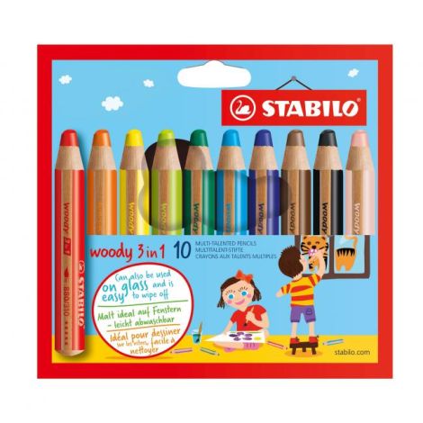 Barvičky STABILO woody 3 in1 10ks 