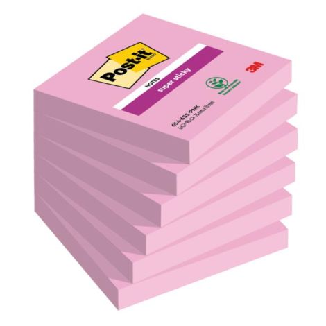 Samolepící bloček Post-it Super Sticky světle růžové 76x76mm 