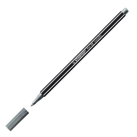 Popisovač STABILO Pen 68 metalic stříbrná 