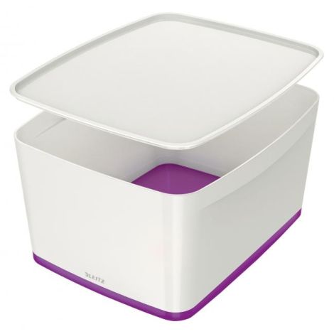 Úložný box s víkem Leitz MyBox, velikost L bílá/purpurová 