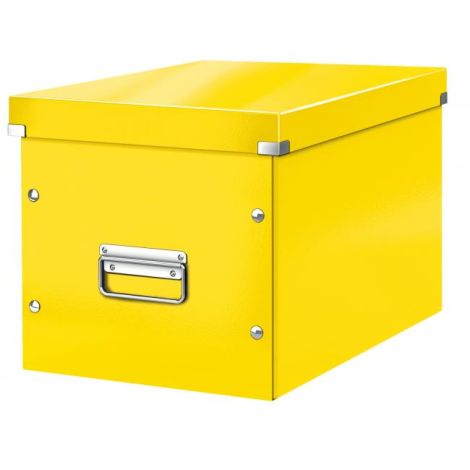Čtvercová krabice Click & Store A4 žlutá 