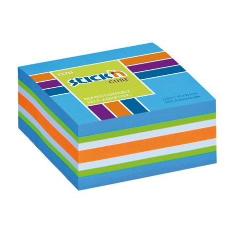 Samolepící bloček Stick`n Hopax mini, 51x51 mm, modrý mix 