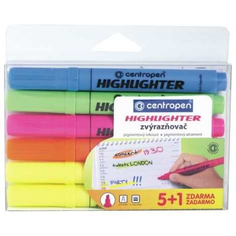 Sada zvýrazňovačů Centropen 8552/6S 