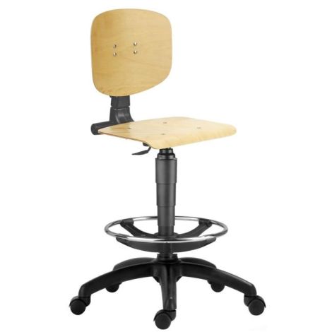 Pracovní židle 1290 L MEK z bukové překližky, extend + kolečka 