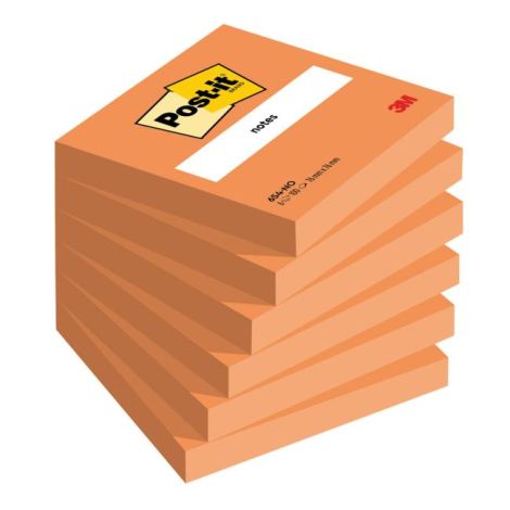 Samolepící bloček Post-it 76x76 oranžový 6 x 100 lístků 