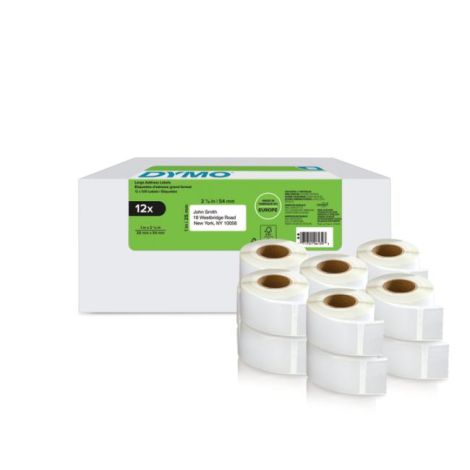 Samolepící etikety Dymo LW 54x25mm zpáteční adresy bílé 12 rolí 